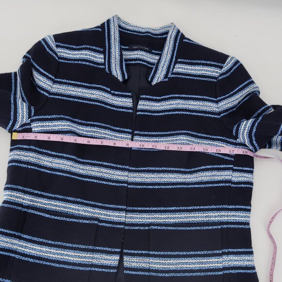 Tommy Hilfiger Blue White Striped Tweed Style Blazer Size Small - Picture 13 of 16